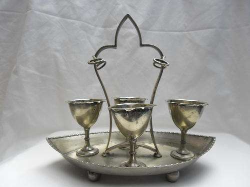 Set of four silver plated egg cups