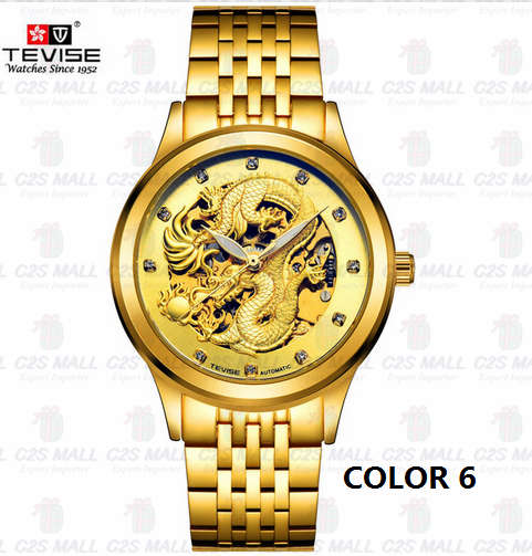 NEW OPEN!! Men's Watch Skeleton Hollow Golden Dragon Mechanical Watch Automatic Winding Waterproof