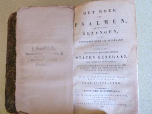 1881 PSALM & GEZANGEN BOOK