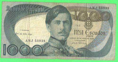PORTUGAL 1968 D PERDO V 1000 MIL ESCUDOS