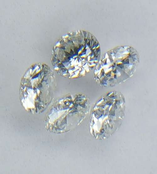 Five  (+\-) 0.04 pointers round brilliant cut diamonds Colour ( H) not graded One diamond per bid