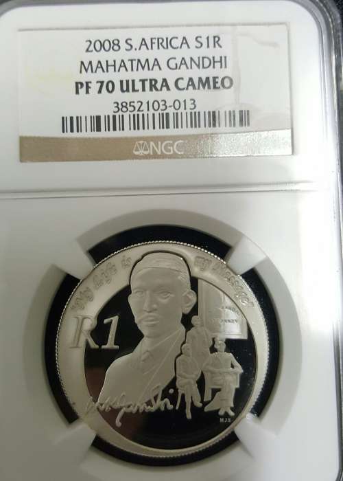2007 S.AFRICA  S1R MAHATMA GANDHI  PF70 ULTRA CAMEO