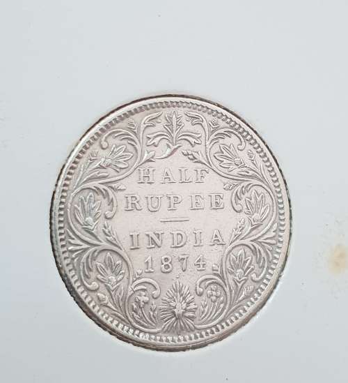 1874 1/2 Rupee-Victoria  (917 Silver ) Weight : 5.8g