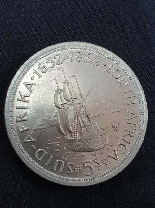 SOUTH AFRICA  1952 5 Shillling  (50% Silver ) Weight 28.3g
