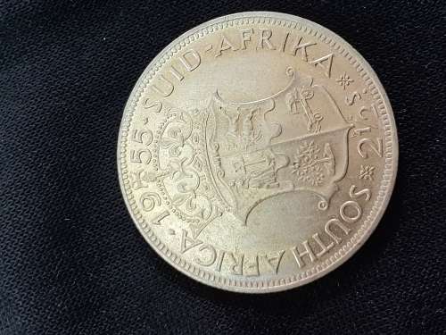 SOUTH AFRICA  2 Half Shilling 1955 (50% Silver ) Weight 14g