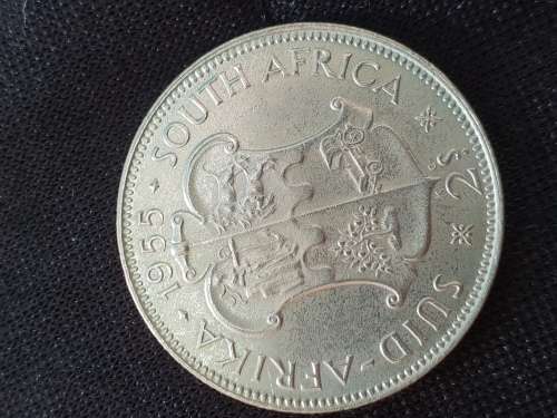SOUTH AFRICA  2 Shilling 1955  (50% Silver ) Weight 11.4g