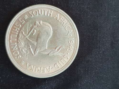 SOUTH AFRICA  5 Shilling 1949  (80% Silver ) Weight  28.3g
