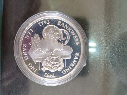 1993 SUID - AFRICA BANKWESE  (SILVER 1 RAND ) WEIGHT 15g