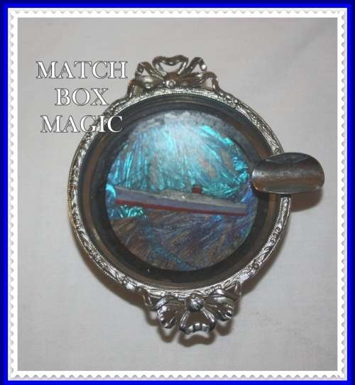 UNUSUAL EDENBURGH CASTLE SHIP METAL ASHTRAY WITH BUTTERFLY WING INLAY UNDER GLASS TAKE A LOOK