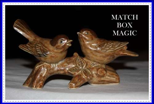 TWO LOVELY BIRDS SITTING ON A BRANCH HAS WONDERFUL DETAIL