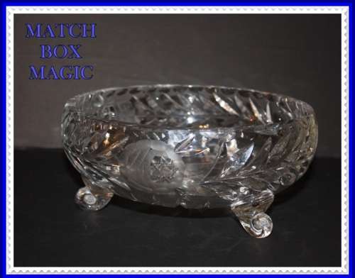 ROSE CUT GLASS BOWL LARGE(D)