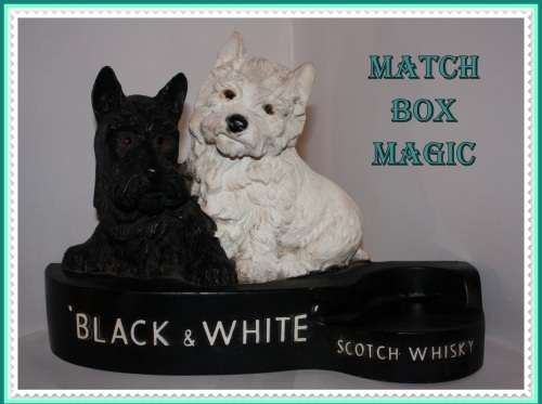 LOVELY VINTAGE BLACK AND WHITE SCOTCH WHISKY ADEVERTISING PIECE LARGE