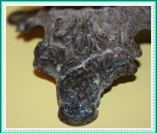 ORNATE METAL CANDLE STICK HAS NOT BEEN CLEANED