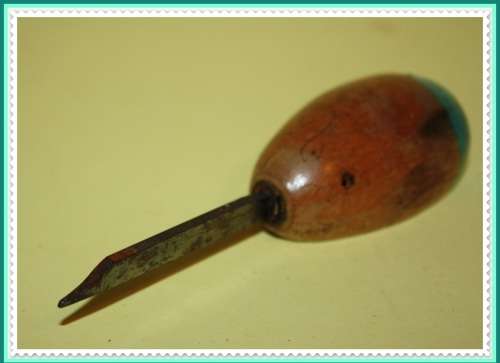 VINTAGE TOOL WITH WOODEN HANDLE