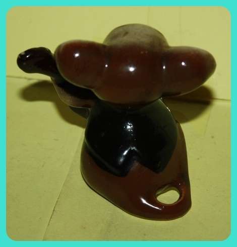 MOUSE PLAYING GUITAR VINTAGE FIGURINE SMALL