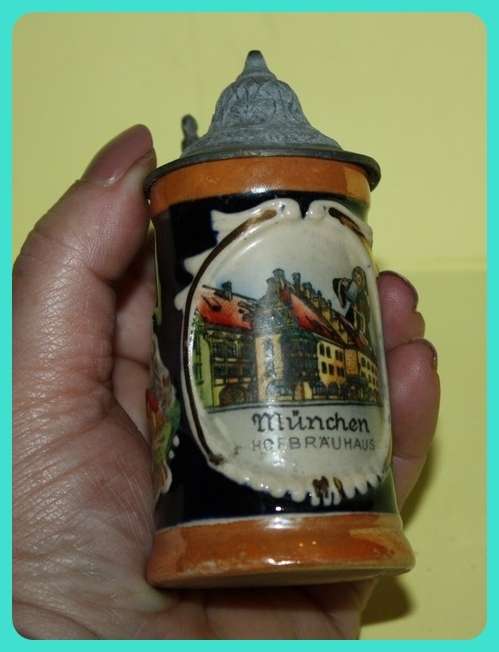 MUNCHEN HOFBRAUHAUS LIDDED TANKARD SMALL