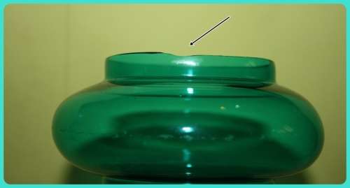 BOTTLE GREEN GLASS VASE WITH BUBBLE TOP(D)