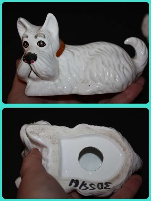 PAIR OF SCOTTIE DOG ORNAMENTS TOO CUTE