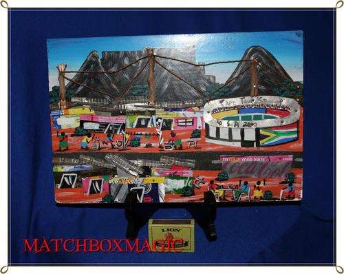 MIXED MEDIA TIN PAINT CAPE TOWN 2010 STADIUM ART TOWNSHIP