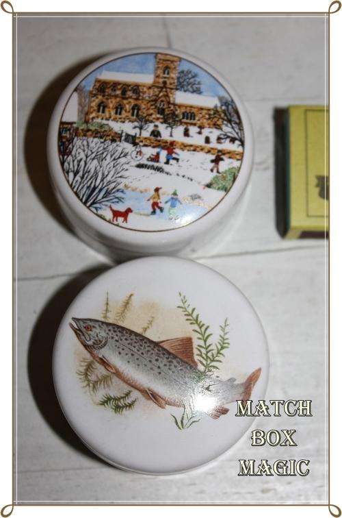 TWO GENTLEMAN,S  RELISH POTS WITH LIDS NICE COLLECTIBLE