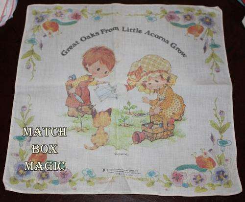 SWEET VINTAGE SUZANNA  HANKY GREAT OAKS FROM LITTLE ACORNS GROW