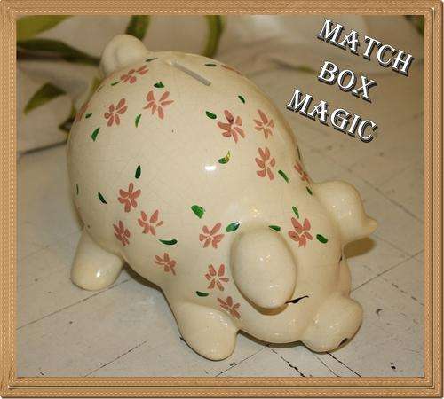 LOVELY LARGE PORCELAIN PIGGY BANK STILL HAS ITS CORK NEEDS A NEW STY(HOME)