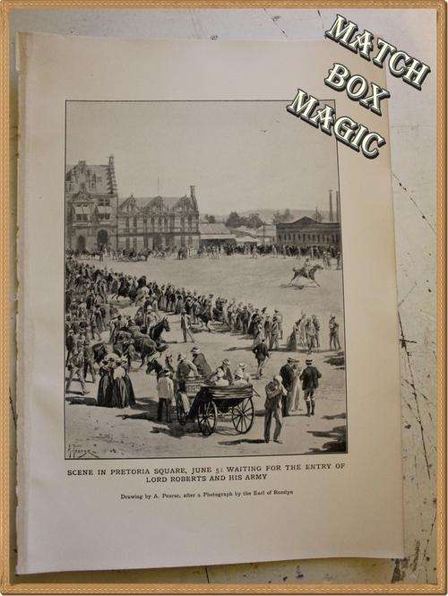 HISTORICAL PRINT  SCENE IN PRETORIA SQUARE JUNE 5 WAITING FOR ENTRY OF LORD ROBERTS AND HIS ARMY
