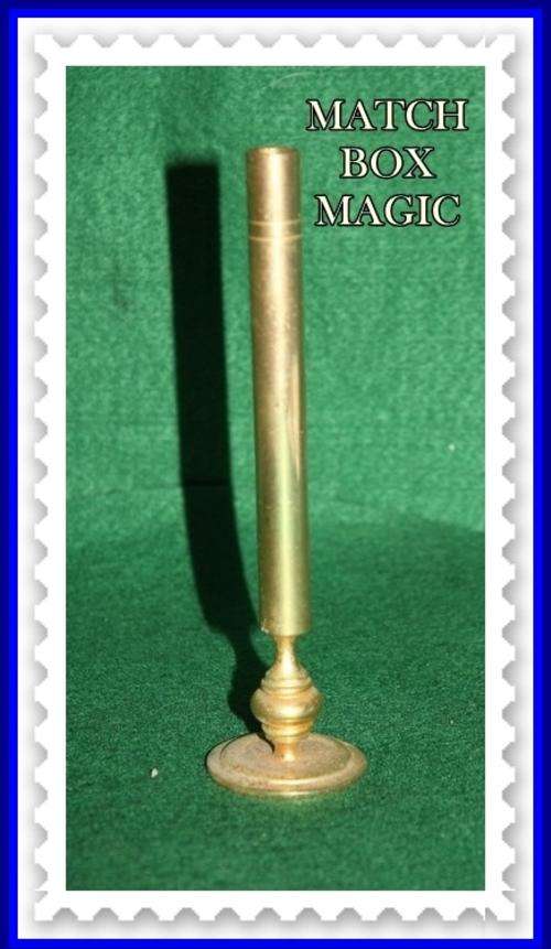 BRASS TUBULAR FOOTED POSY VASE HEIGHT 13CM