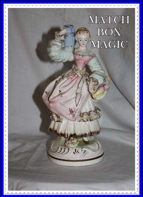 LOVELY FIGURINE IN PERIOD COSTUME LARGE MADE IN JAPAN (D)