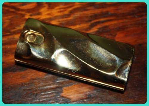 ESTEE LAUDER FRANCE KNOWING REFILLABLE GOLD TONE PURSE SPRAY EMPTY .25 OZ BOTTLE