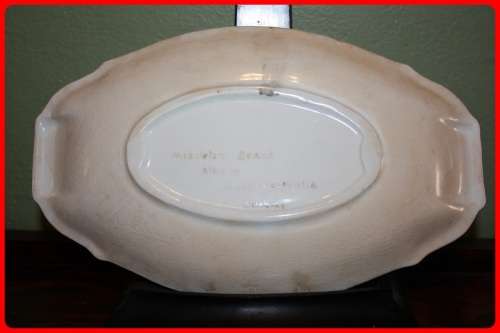 VINTAGE HAND PAINTED OBLONG BOWL BY A HARVEY  SCENE MIDDLETON BEACH ALBANY WEST AUSTRALIA