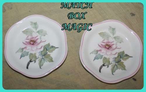PAIR OF ROYAL WORCESTER SPODE PALISSAY  PINK ROSE PLATES