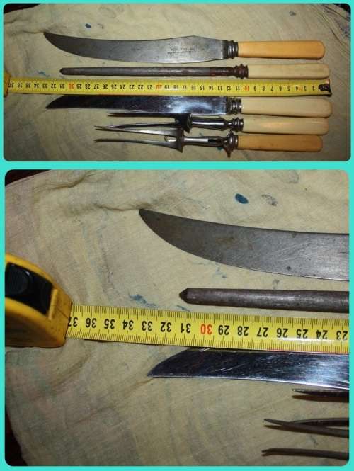 JOBLOT VINTAGE CARVING SETS 2 SETS PLUS KNIFE SHARPENER