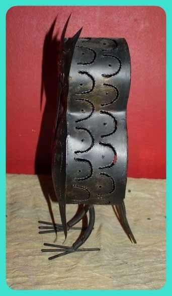 UNUSUAL METAL OWL CANDLE LAMP