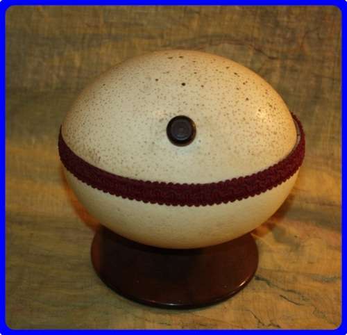 BEAUTIFUL VINTAGE OSTRICH EGG PRESENTATION JEWELRY BOX FULLY LINED