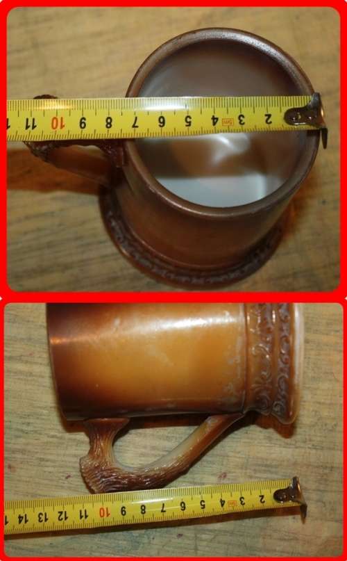 VINTAGE MILK GLASS BEER MUG THERE IS A MAN WHO NEVER DRINKS