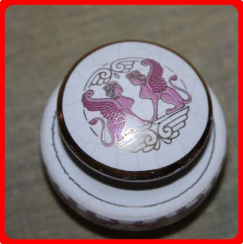 GREEK PERFUME PORCELAIN CONTAINER VINTAGE EOLOS (D)