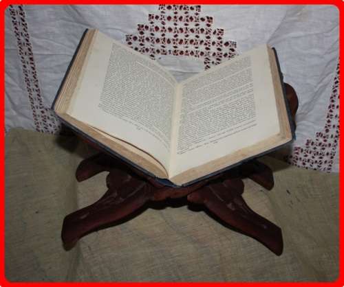 BEAUTIFUL HAND CARVED WOODEN FOLDING RELIGIOUS BOOK STAND HOLDER WITH INTRICATE CARVINGS