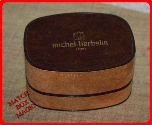 MICHEL HERBELIN PARIS WATCH BOX SWADE FINISH HINGED LID