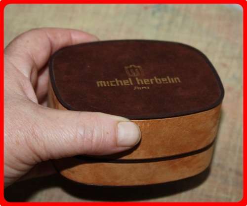 MICHEL HERBELIN PARIS WATCH BOX SWADE FINISH HINGED LID