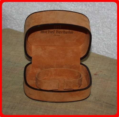 MICHEL HERBELIN PARIS WATCH BOX SWADE FINISH HINGED LID