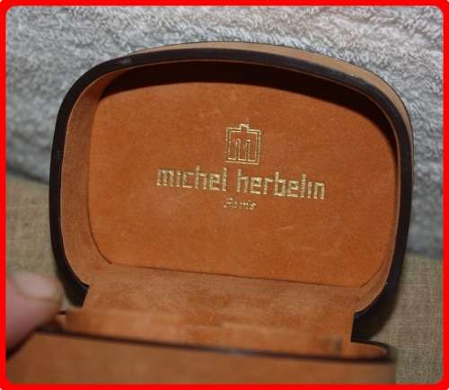 MICHEL HERBELIN PARIS WATCH BOX SWADE FINISH HINGED LID