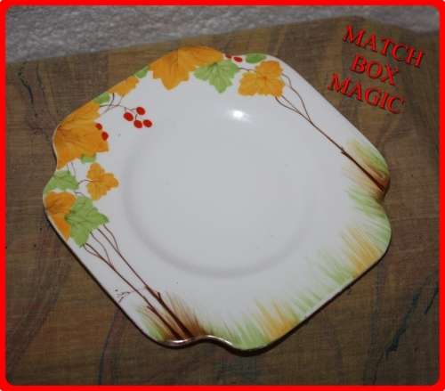 SQUARE  ART DECO SANDWICH PLATE GRAFTON CHINA MADE IN ENGLAND