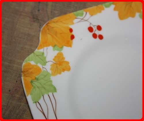 SQUARE  ART DECO SANDWICH PLATE GRAFTON CHINA MADE IN ENGLAND