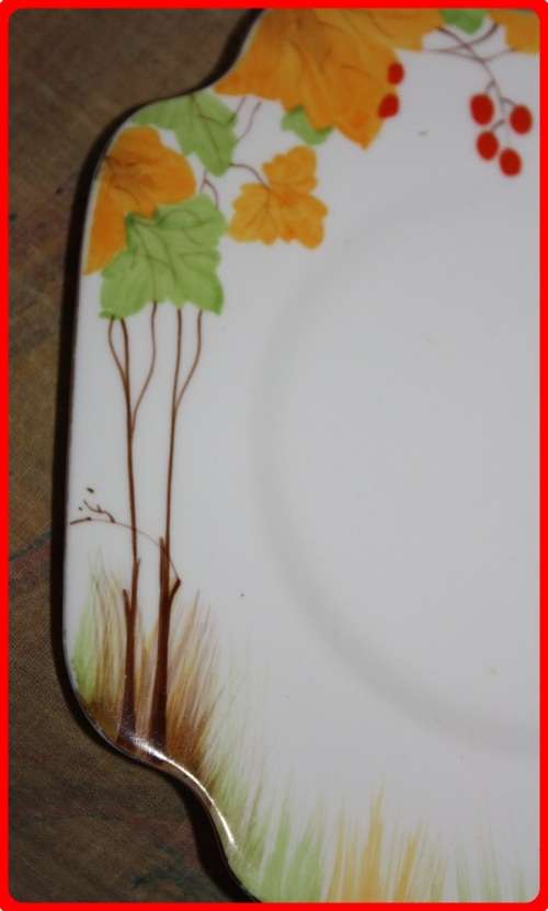 SQUARE  ART DECO SANDWICH PLATE GRAFTON CHINA MADE IN ENGLAND