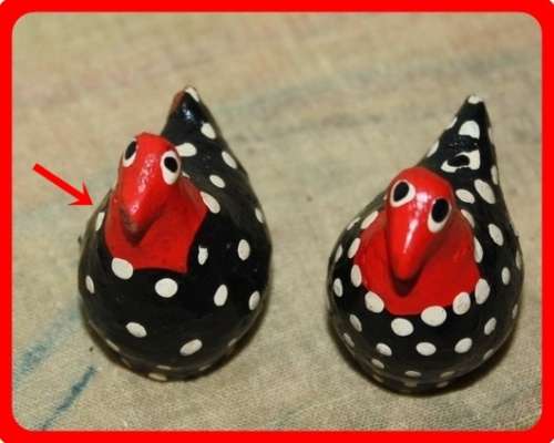 PAIR OF FUN GUINEA FOWL HAND PAINTED