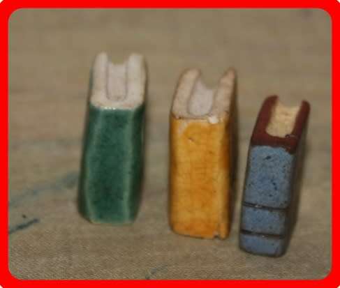 LOVELY TRIO OF POTTERY BOOKS MINIATURE LENGTH OF YELLOW 3CM WIDTH  1 CM