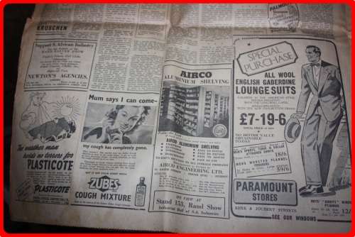 SUNDAY TIMES JOHANNESBURG NEWSPAPER APRIL 2 1950 A FASCINATING LOOK INTO SOUTH AFRICA  MUST READ