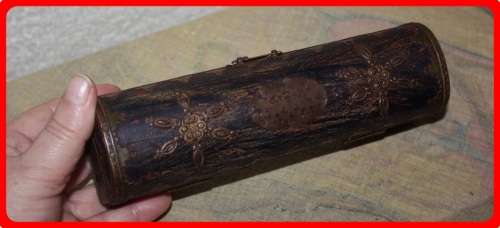 DECORATIVE WOODEN STORAGE BOX WITH HINGED LID INTRICATE METAL DETAIL