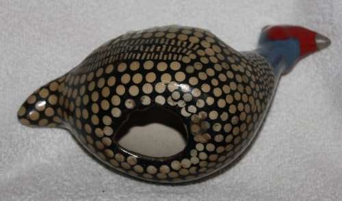LOVELY HAND PAINTED  POTTERY GUINEA FOWL (R) PERFECT FOR A PATIO GARDEN